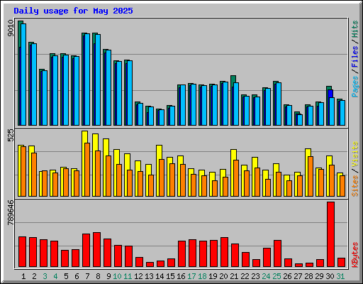 Daily usage for May 2025