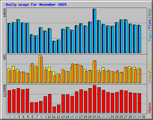 Daily usage for November 2025