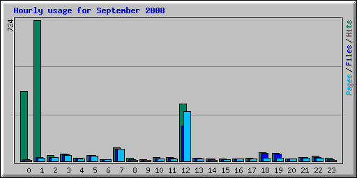 Hourly usage for September 2008