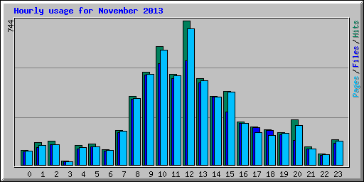 Hourly usage for November 2013