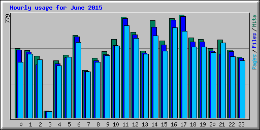 Hourly usage for June 2015