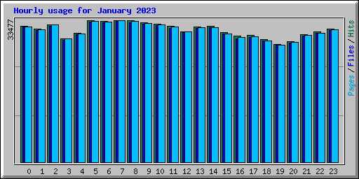 Hourly usage for January 2023