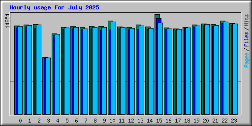 Hourly usage for July 2025