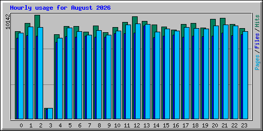 Hourly usage for August 2026